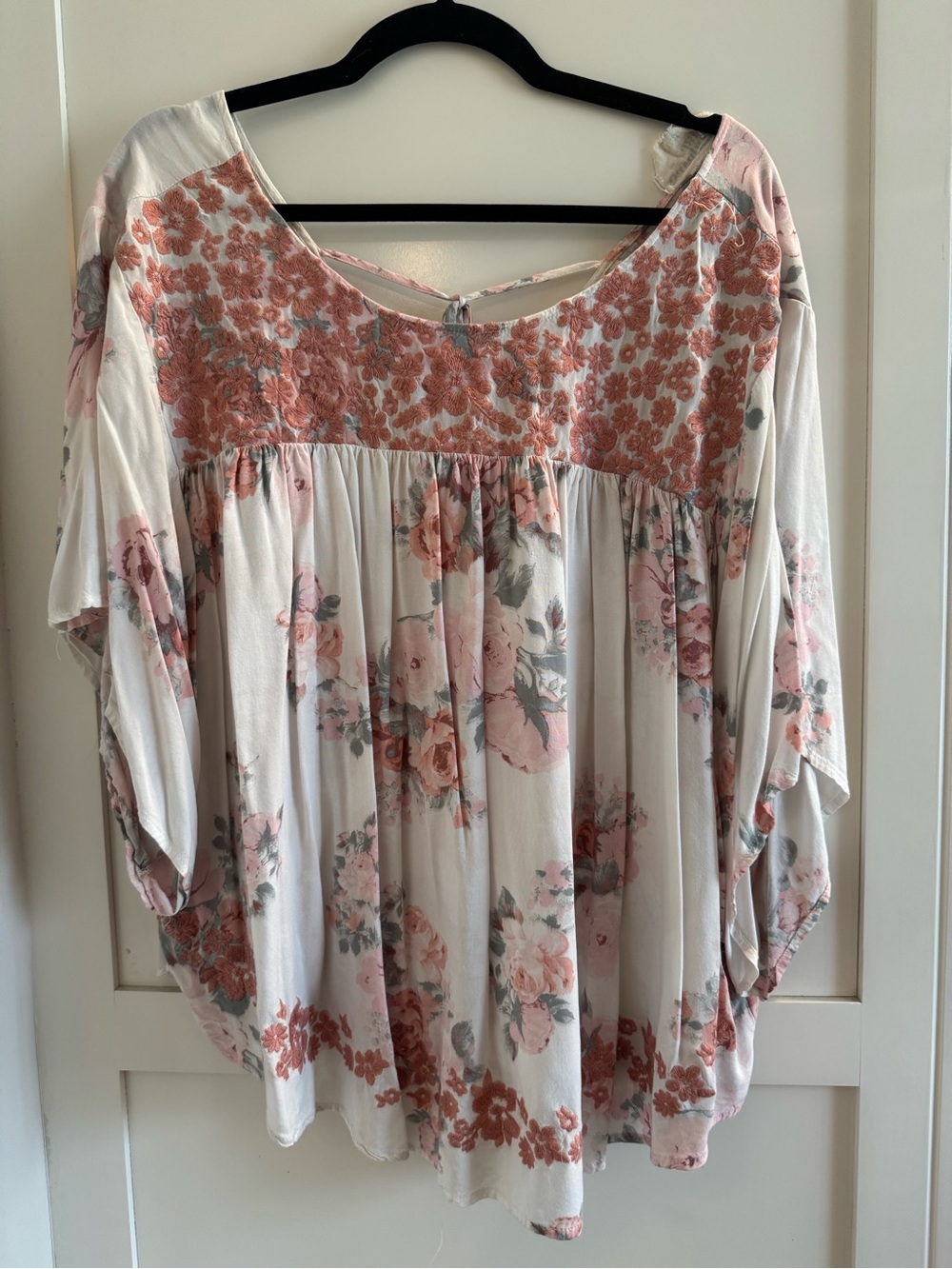 Savanna Jane Pink Floral Smocked Yoke Tunic